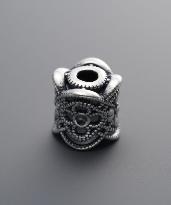 999 Fine Silver-Antiqued-Decorative Bead Barrel Bead-9mm