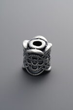 999 Fine Silver-Antiqued-Decorative Bead Barrel Bead-9mm
