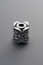 999 Fine Silver-Antiqued-Decorative Bead Barrel Bead-9mm - Image 3
