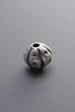 999 Silver-Vintage-Hammered-Texture Pumpkin Bead-9mm - Image 4