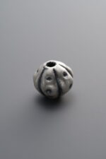 999 Fine Silver-Antiqued-Hammered-Texture Pumpkin Bead-9mm - Image 4