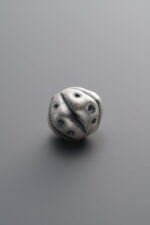 999 Fine Silver-Antiqued-Hammered-Texture Pumpkin Bead-9mm - Image 3