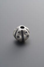 999 Fine Silver-Antiqued-Hammered-Texture Pumpkin Bead-9mm - Image 2