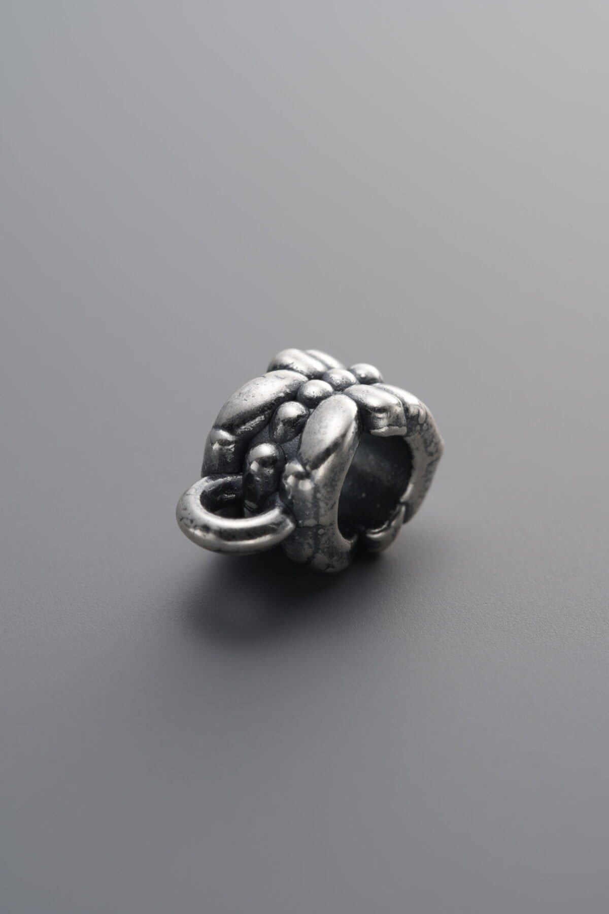 999 Fine Silver-Antiqued-Dimensional Three-Way Connector-12mm - Image 1