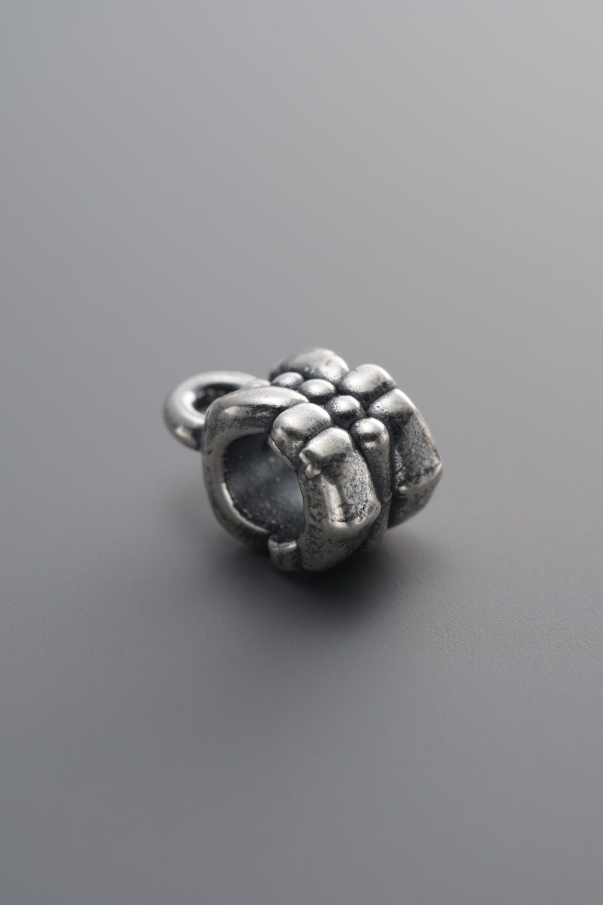 999 Fine Silver-Antiqued-Dimensional Three-Way Connector-12mm - Image 2