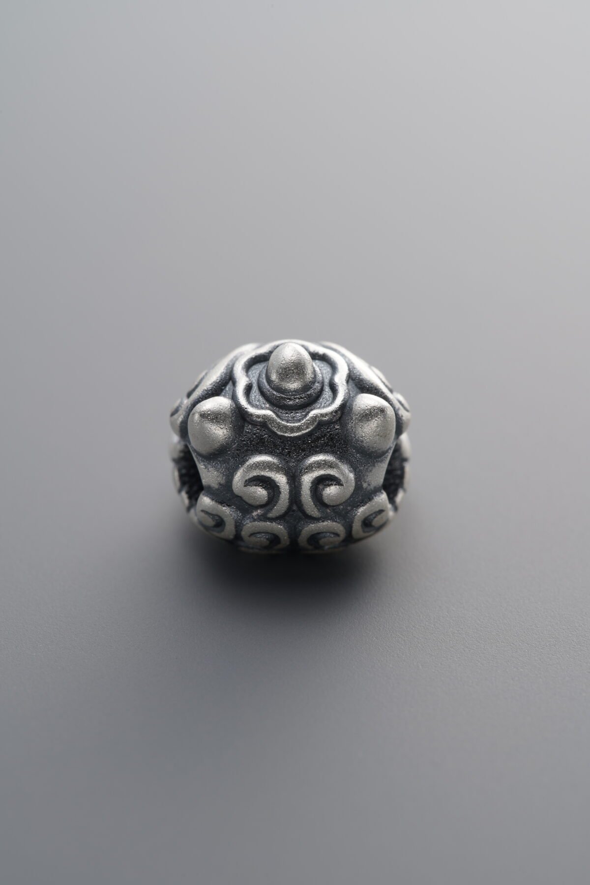 999 Fine Silver-Antiqued-Lion Dance Spacer Bead-11mm - Image 3