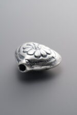 999 Fine Silver-Antiqued-Heart Spacer Bead-16mm - Image 2