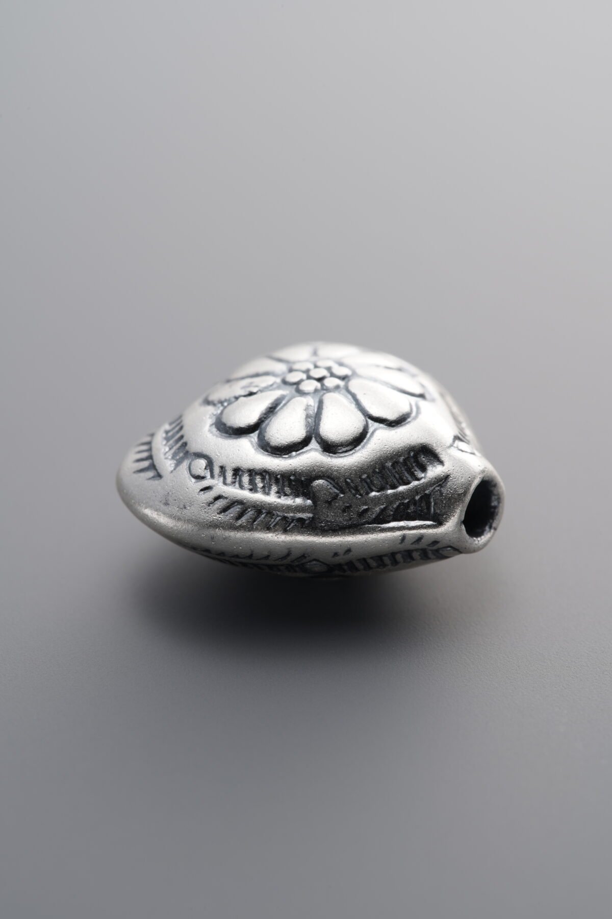 999 Fine Silver-Antiqued-Heart Spacer Bead-16mm - Image 4