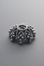 999 Silver-Vintage-Flower Bead Cap-17mm - Image 4