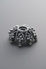 999 Silver-Vintage-Flower Bead Cap-17mm - Image 3
