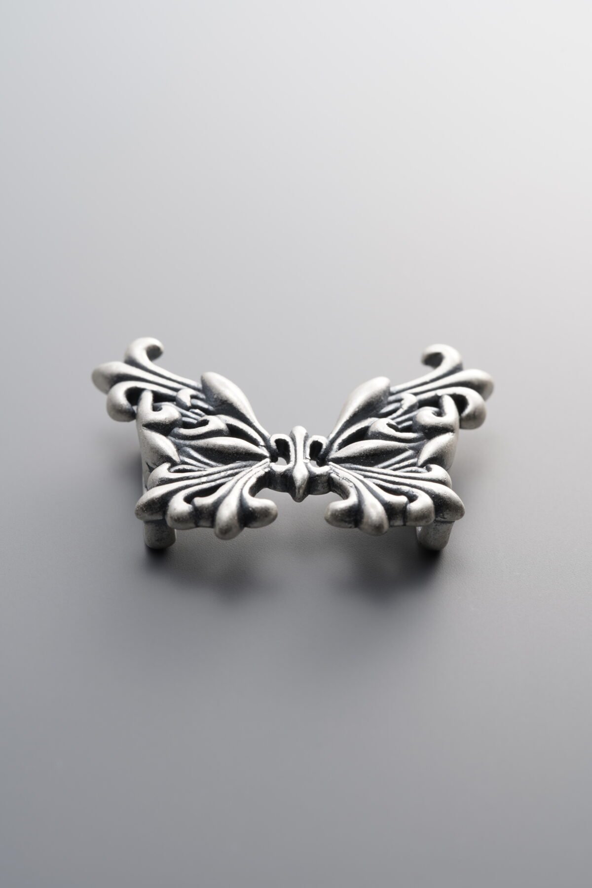 999 Fine Silver-Antiqued-Openwork Butterfly Double-Eye Connector-30mm - Image 1