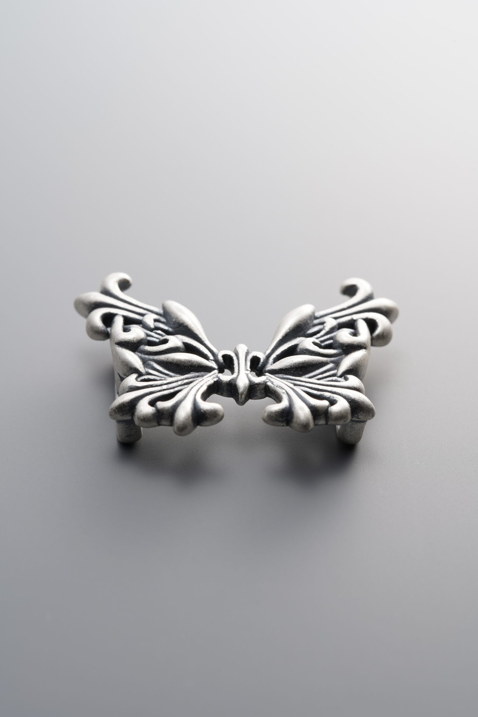 F2-31 (2) 999 Silver-Vintage-Open work Butterfly Component Earring-30mm - Image 1