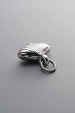 999 Fine Silver-Antiqued-Seashell Pattern Pendant-14mm - Image 3