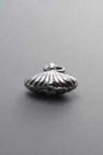 999 Fine Silver-Antiqued-Seashell Pattern Pendant-14mm - Image 2