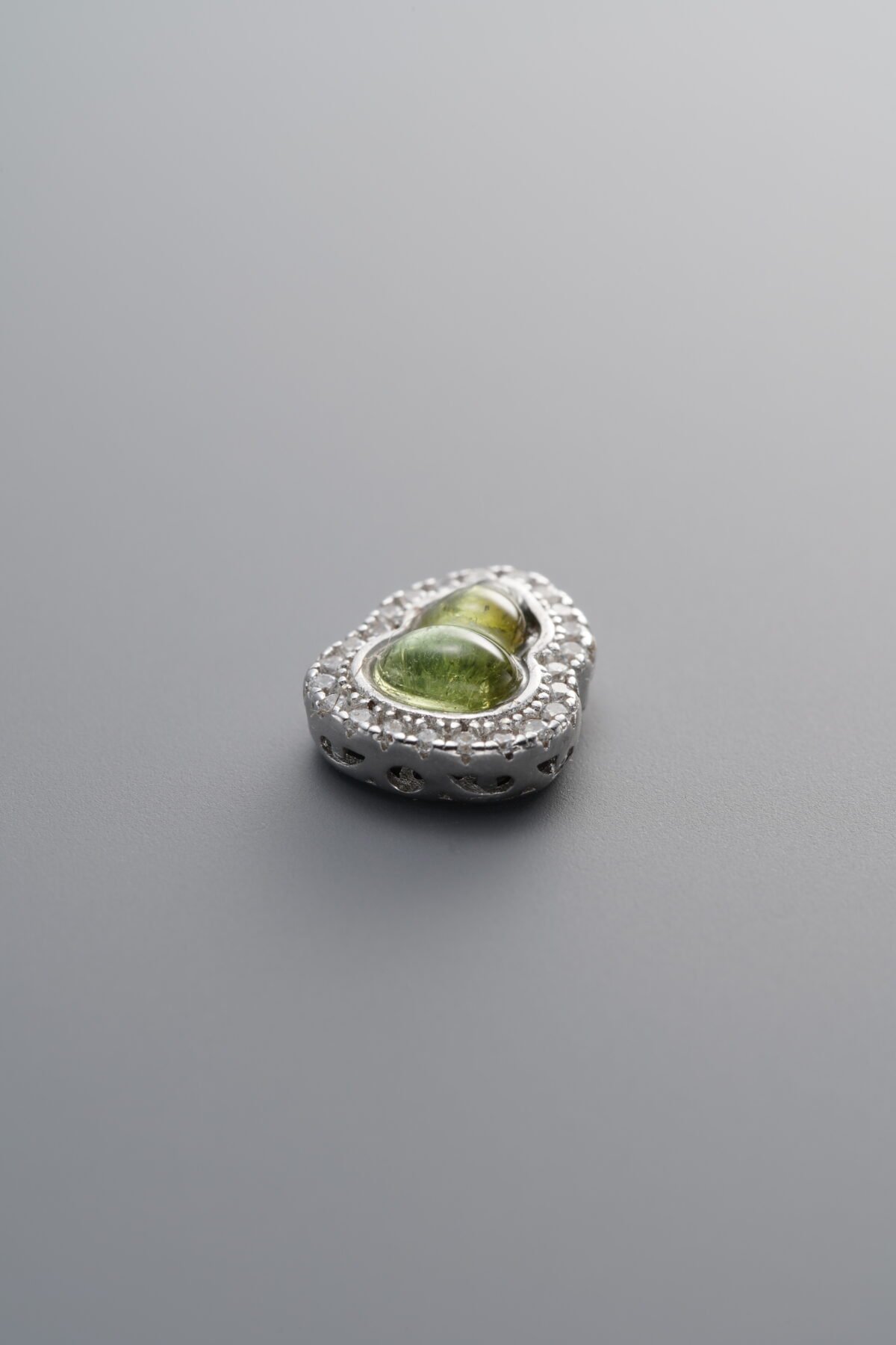 925 Sterling Silver-Bright-Gourd Zircon & Tourmaline Box Bead-10mm - Image 1