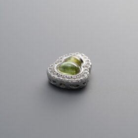 925 Silver-Plain-Gourd-Shaped Zircon & Tourmaline Magic Box-10mm
