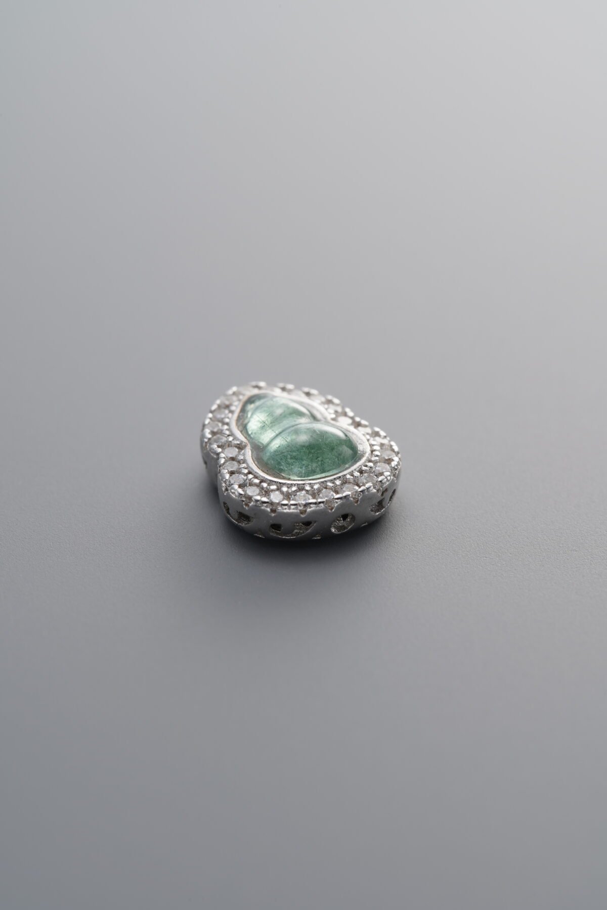 925 Sterling Silver-Bright-Gourd Zircon & Tourmaline Box Bead-10mm - Image 3