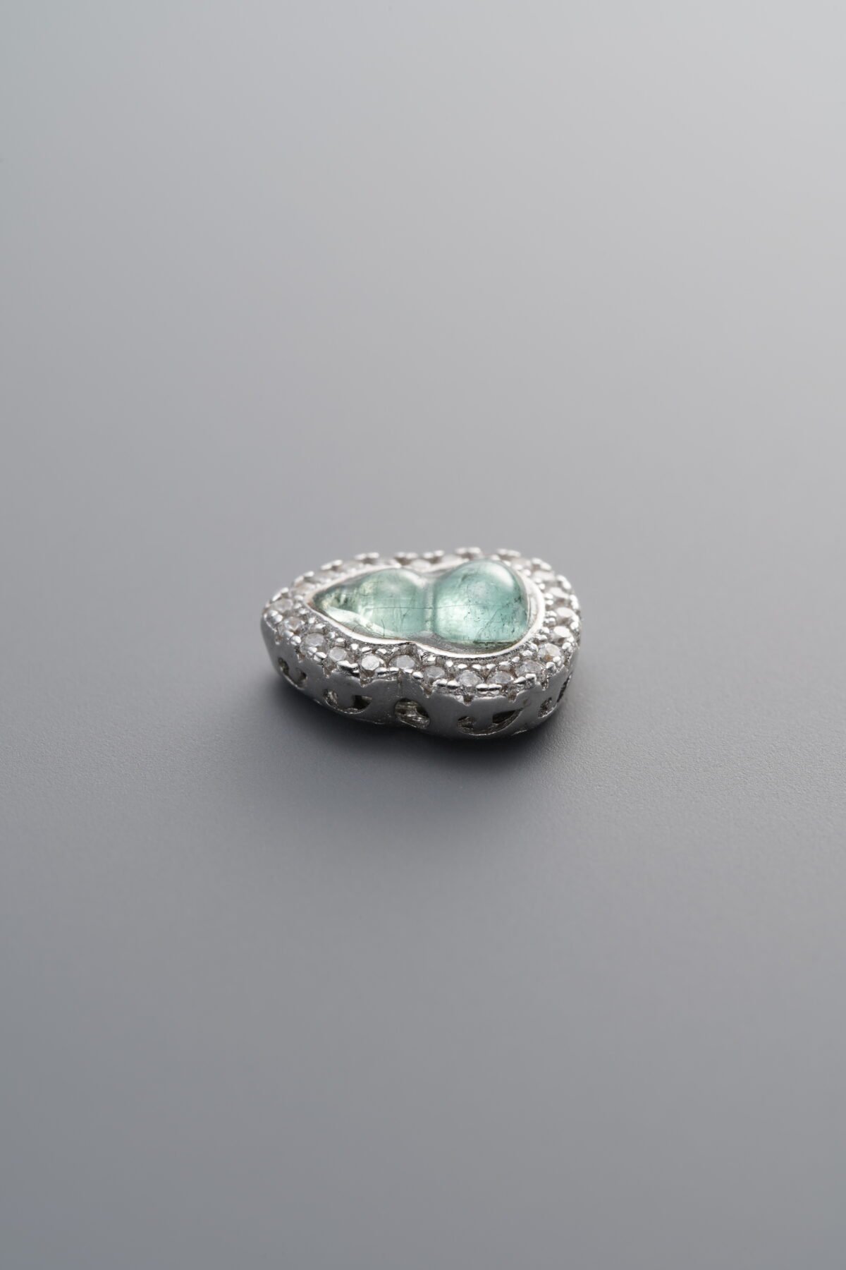 925 Sterling Silver-Bright-Gourd Zircon & Tourmaline Box Bead-10mm - Image 2