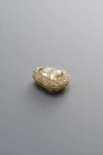925 Sterling Silver-Gold Plated-Gourd Zircon & Tourmaline Box Bead-10mm - Image 3