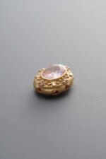 925 Sterling Silver-Gold Plated-Pink Diamond Box Bead-12mm