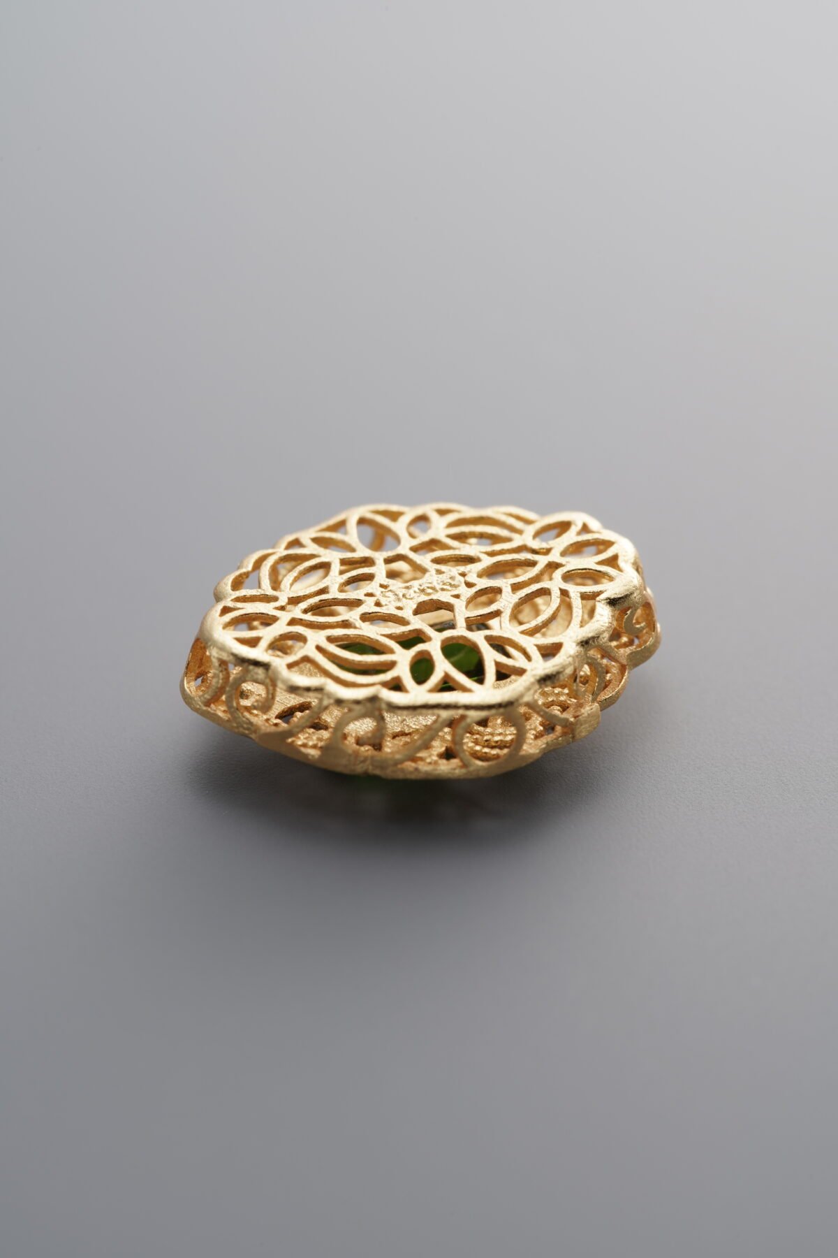 925 Sterling Silver-Gold Plated-Diopside Box Bead-16mm - Image 4
