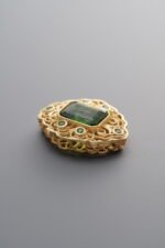 925 Sterling Silver-Gold Plated-Diopside Box Bead-16mm - Image 3