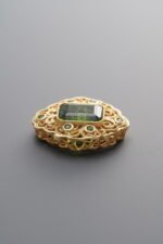925 Sterling Silver-Gold Plated-Diopside Box Bead-16mm - Image 2