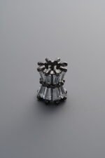 925 Sterling Silver-Black Plated-Zircon Beaded Spacer Bead-9mm - Image 3