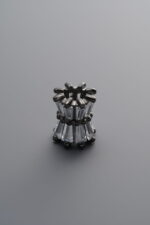 925 Sterling Silver-Black Plated-Zircon Beaded Spacer Bead-9mm - Image 3