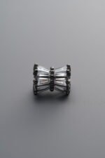 925 Sterling Silver-Black Plated-Zircon Beaded Spacer Bead-9mm