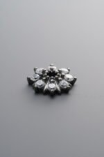 925 Sterling Silver-Black Plated-Zircon Flower Bead Cap-12mm