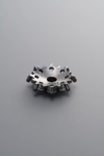 925 Sterling Silver-Black Plated-Zircon Flower Bead Cap-12mm - Image 2