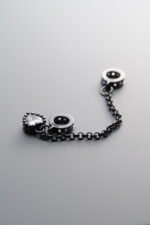 925 Sterling Silver-Black Plated-Zircon Chain Link-64mm