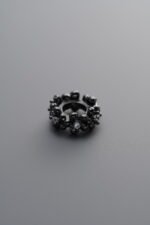 925 Sterling Silver-Black Plated-Zircon Circle Bead-9mm