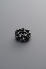 925 Sterling Silver-Black Plated-Zircon Circle Bead-9mm