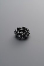 925 Sterling Silver-Black Plated-Zircon Circle Bead-9mm - Image 4