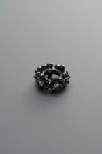 925 Sterling Silver-Black Plated-Zircon Circle Bead-9mm - Image 3