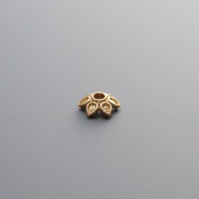 925 Silver-Gold Plated-Flower Bead Cap-6mm