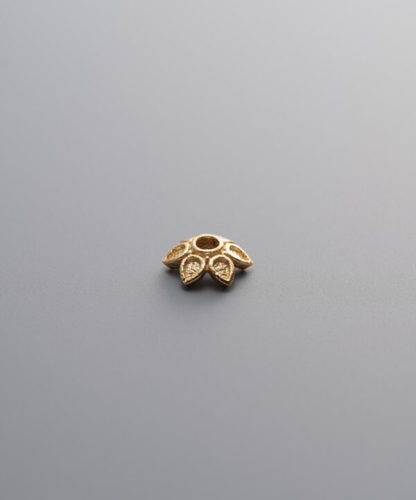 925 Sterling Silver-Gold Plated-Flower Bead Cap-6mm