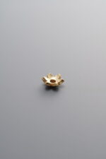 925 Sterling Silver-Gold Plated-Flower Bead Cap-6mm - Image 2