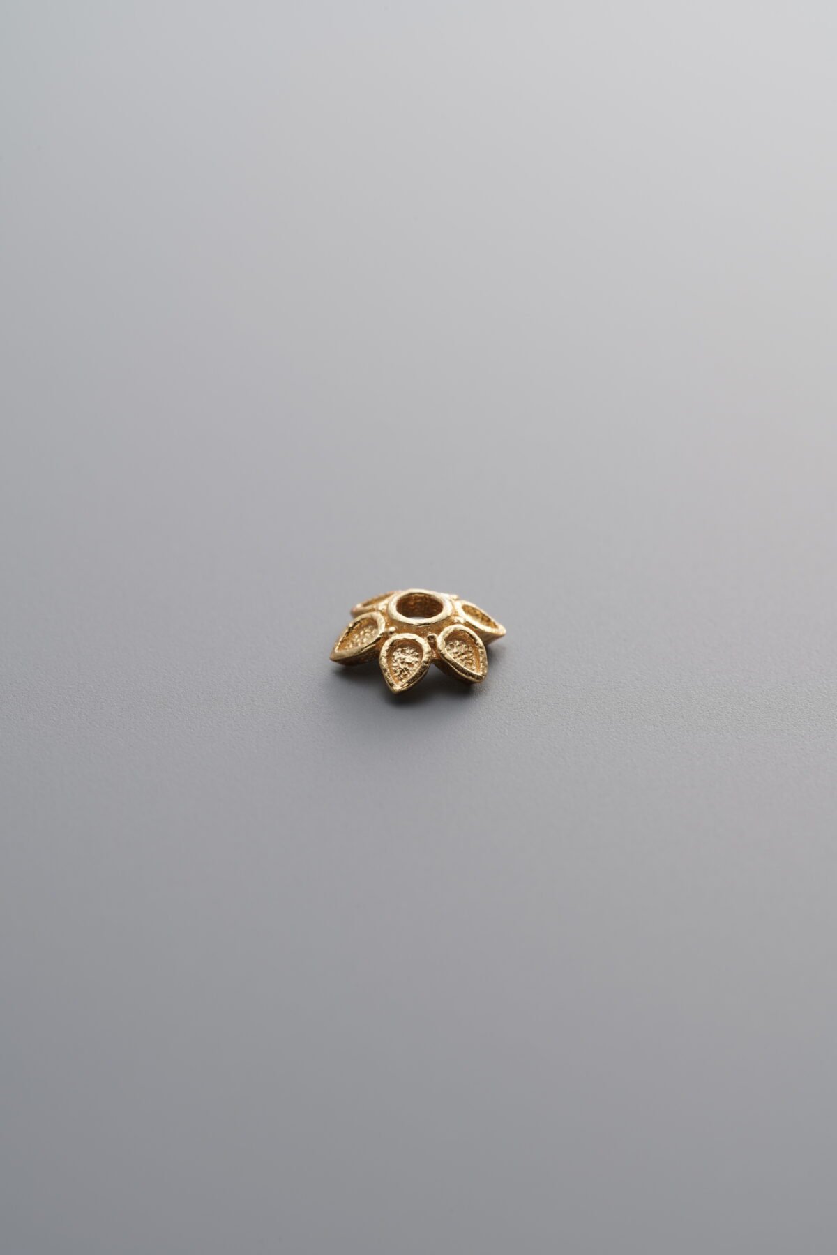 925 Sterling Silver-Gold Plated-Flower Bead Cap-6mm - Image 4