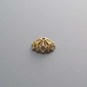 925 Silver-Gold Plated-Flower Bead Cap-7mm