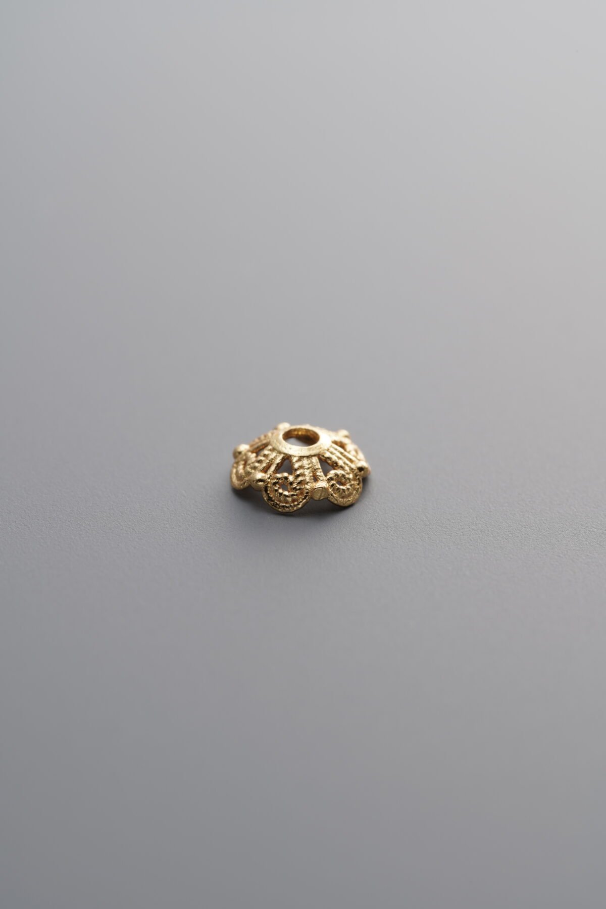 925 Sterling Silver-Gold Plated-Flower Bead Cap-5mm - Image 1