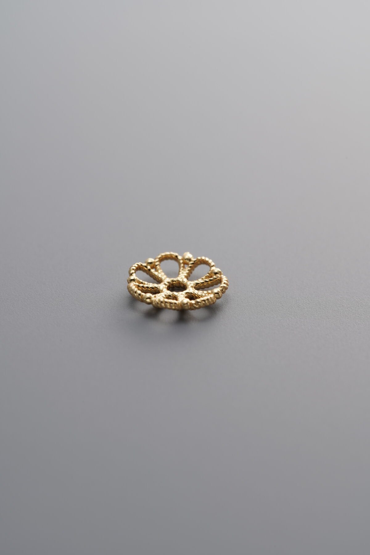 925 Sterling Silver-Gold Plated-Flower Bead Cap-6mm - Image 1