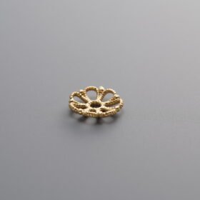 925 Silver-Gold Plated-Flower Bead Cap-6mm