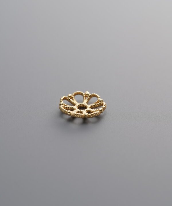 925 Silver-Gold Plated-Flower Bead Cap-6mm