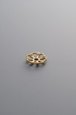 925 Sterling Silver-Gold Plated-Flower Bead Cap-6mm