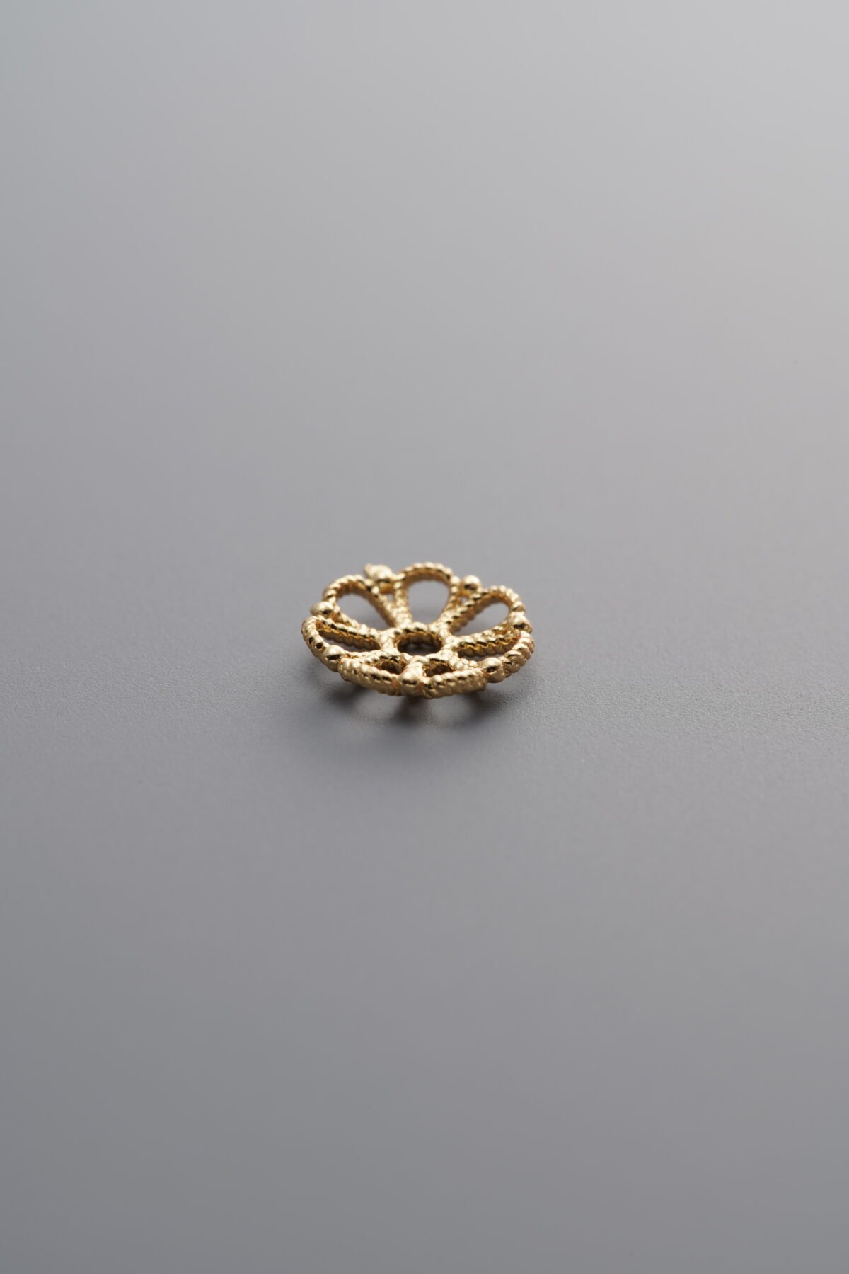 925 Sterling Silver-Gold Plated-Flower Bead Cap-6mm - Image 3