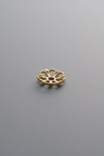 925 Sterling Silver-Gold Plated-Flower Bead Cap-6mm - Image 3