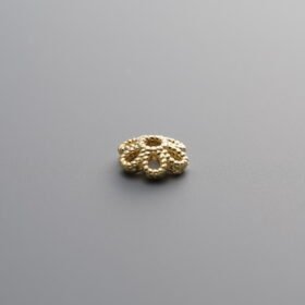 925 Sterling Silver-Gold Plated-Flower Bead Cap-5mm